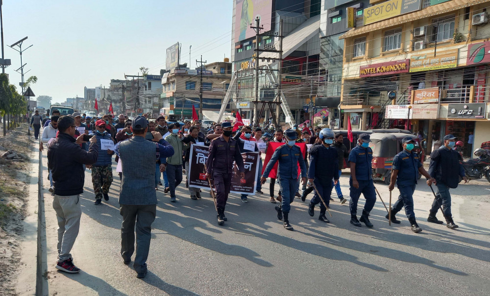 एमसीसीको विरोध गर्दै झापामा बिरोध र्याली