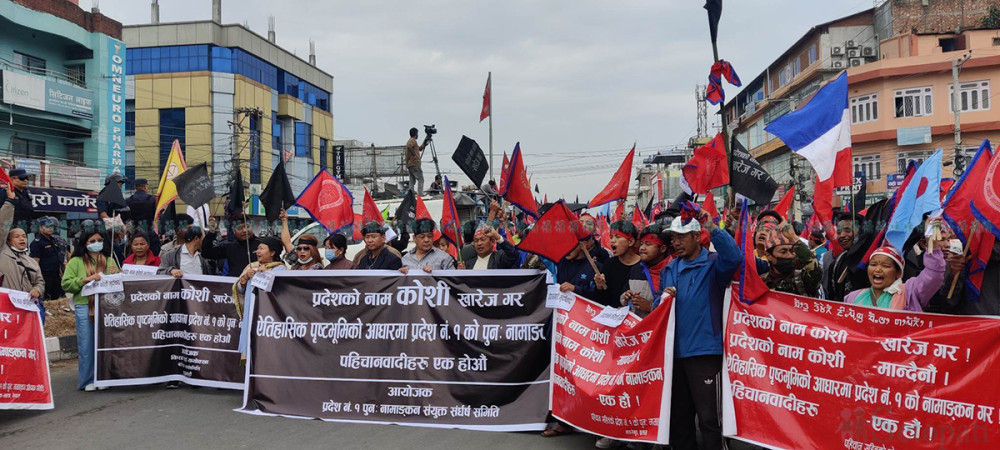 प्रदेशको नामाकरणको बिरोधमा प्रदर्शन