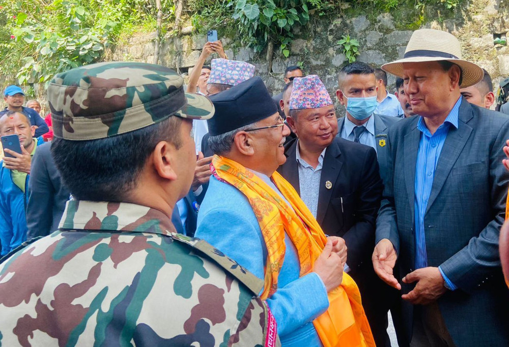 स्थलगत अवलोकन गर्न प्रधानमन्त्री प्रचण्ड मेलम्चीमा