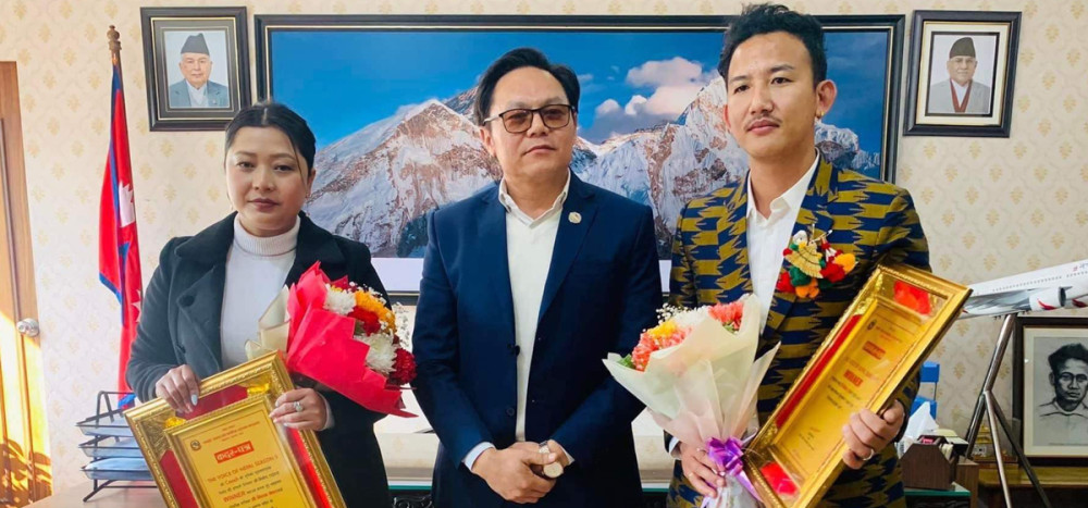 द भ्वाइस अफ नेपालका विजेता राई संस्कृति मन्त्रालयद्वारा सम्मानित