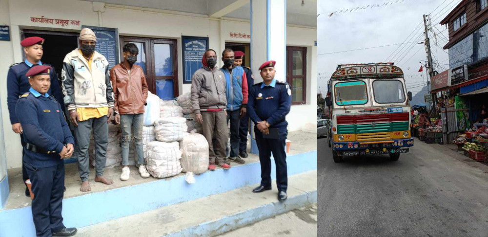 ट्याङ्करमा लुकाएर गाँजा तस्करी, चार जना पक्राउ