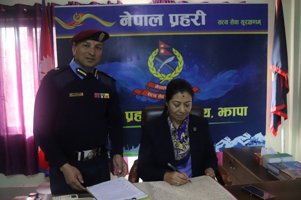 झापा प्रहरीको कमाण्ड पहिलो पटक महिलाको काँधमा